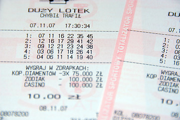 Image showing lottery ticket