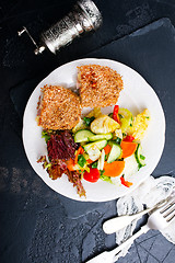 Image showing homemade meat cutlet cordon bleu