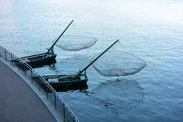 Image showing two fishing nets at Stockholm Sweden