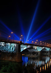 Image showing Illuminated bridge