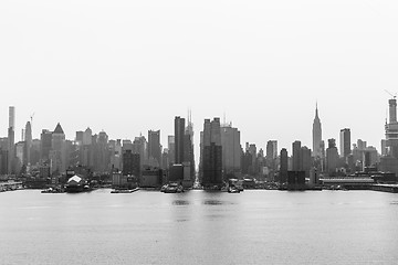 Image showing New York City midtown Manhattan skyline panorama view from Boulevard East Old Glory Park over Hudson River.