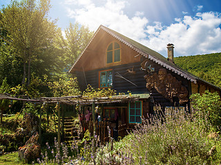 Image showing wooden  cotage house