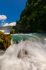 Image showing single stone in wild river