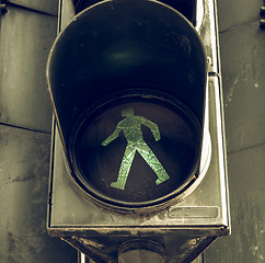 Image showing Vintage looking Traffic light sign