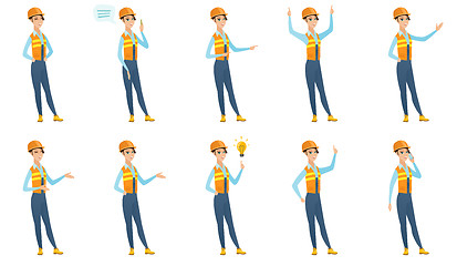 Image showing Vector set of builder characters.