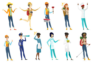 Image showing Professional women vector illustrations set.