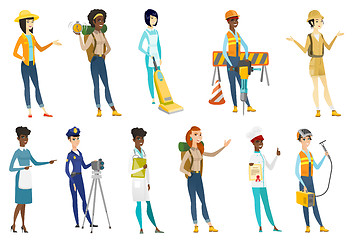 Image showing Professional women vector illustrations set.