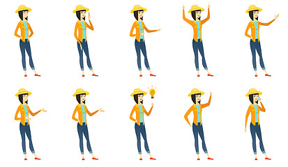 Image showing Vector set of illustrations with farmer characters