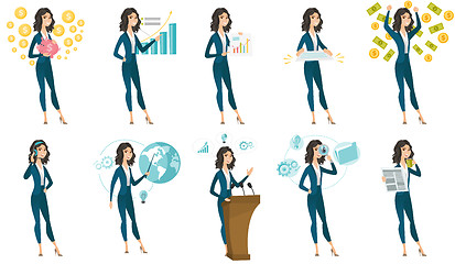 Image showing Vector set of illustrations with business people.