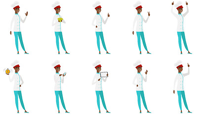 Image showing Vector set of chef-cooker characters.