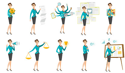 Image showing Vector set of illustrations with business people.