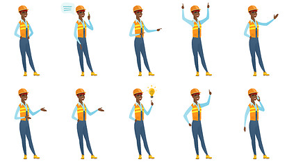 Image showing Vector set of builder characters.