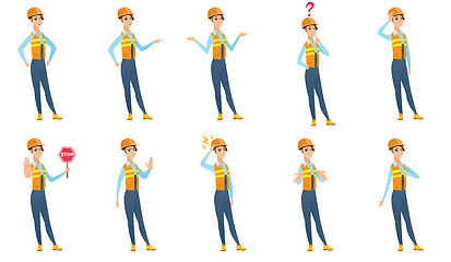 Image showing Vector set of builder characters.