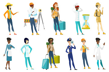 Image showing Professional women vector illustrations set.