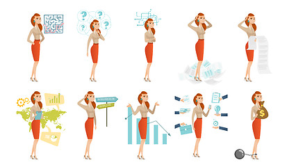 Image showing Vector set of illustrations with business people.