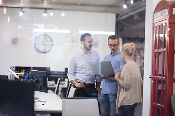 Image showing Business team Working With laptop in creative office