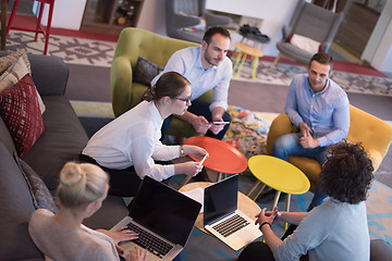 Image showing Startup Business Team At A Meeting at modern office building