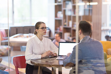 Image showing Business team Working With laptop in creative office