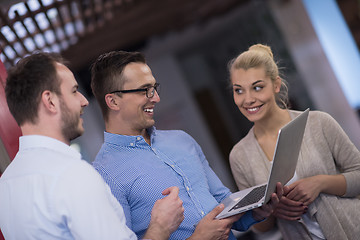 Image showing Business team Working With laptop in creative office