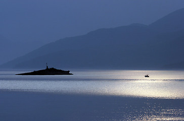 Image showing Moonlight on the Adriatic sea, Croatia