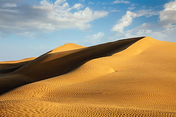 Image showing Dunes of Thar Desert, Rajasthan, India