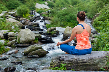 Image showing Woman in Padmasana outdoors