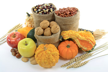 Image showing Fall Fruits, Nuts and squashes. 