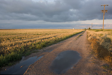 Image showing farm road in north eastern Colorado after rain storm