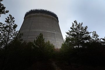 Image showing Cooling Tower of Reactor Number 5 In at Chernobyl Nuclear Power Plant, 2019