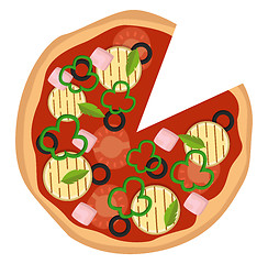 Image showing Pizza with colorful vegetablesPrint