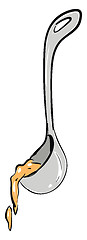 Image showing Ladle with soup insideillustration vector on white background