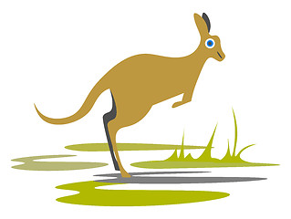 Image showing Kangaroo in the wildillustration vector on white background