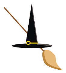 Image showing The thin magical witch hat vector or color illustration