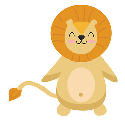 Image showing A beaming cartoon lion vector or color illustration