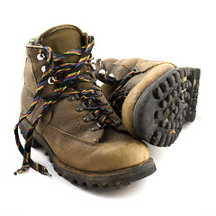 Image showing old heavy hiking boots