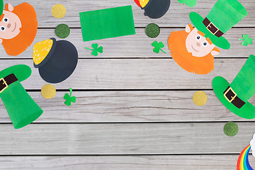 Image showing st patricks day decorations on wooden background