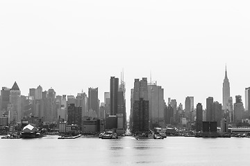 Image showing New York City midtown Manhattan skyline panorama view from Boulevard East Old Glory Park over Hudson River.