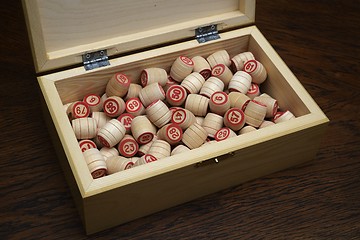 Image showing lotto set in wooden box 