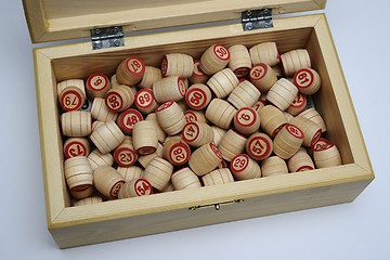 Image showing lotto set in wooden box