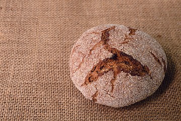 Image showing  traditional finnish rye bread on burlap 