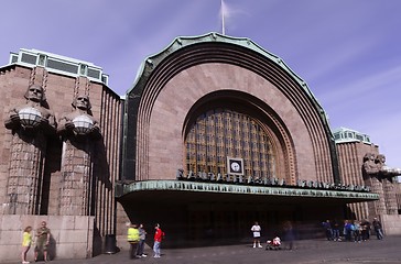 Image showing Helsinki, Finland – August 25, 2019: The building of the railw