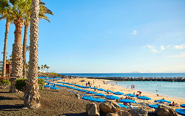 Image showing Panoramic view of Playa Blanca