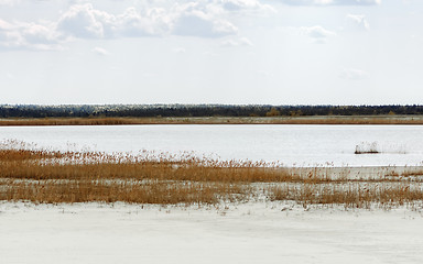 Image showing  Lake Among White Sand Under Beautiful Clear Sky
