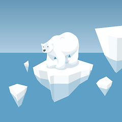 Image showing Melting Iceberg And White Bear