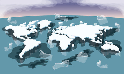 Image showing Melting Ice Map Of World