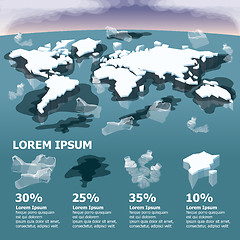 Image showing Melting Ice Map Of World