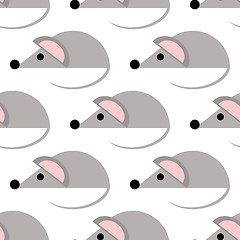 Image showing Simple seamless pattern with gray mouses on white background,