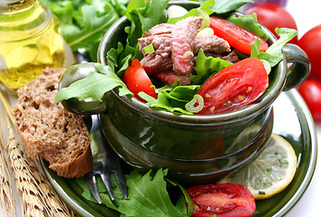 Image showing Salad with beef