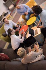 Image showing Startup Business Team At A Meeting at modern office building