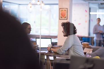 Image showing startup Business team Working With laptop in creative office